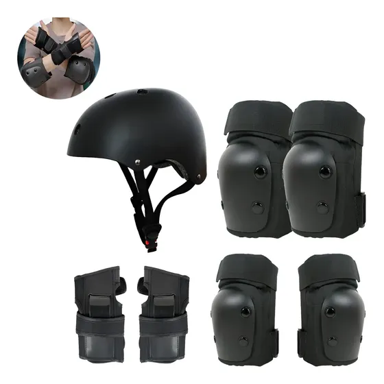 Set 7pcs Protecciones Casco Bicicleta Skate Scooter Patin | Cuotas sin interés