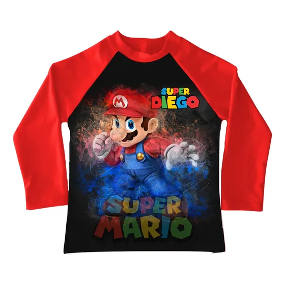 Playera Sudadera De Baño Para Niños Super Mario