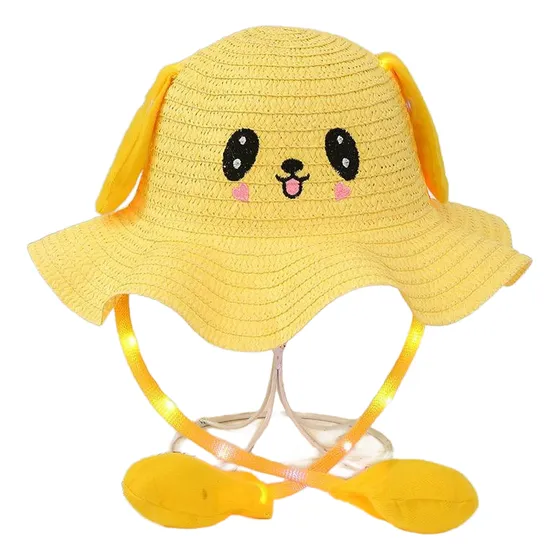 Sombrero Para El Sol Para Niños Con Orejas Móviles Luz Led