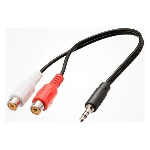 Cable Adaptador Rca 2 Hembras A 3.5 Macho 