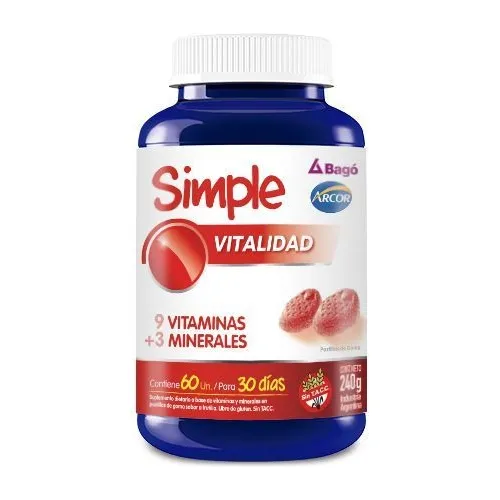 Simple Vitalidad Gomitas Masticables 60 Unidades Gramon Bago