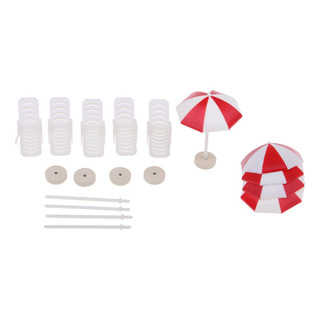 5 Conjunto De Miniatura Sombrilla Y Silla De Playa 5 Conjunto De Miniatura Sombrilla Y Silla De Playa