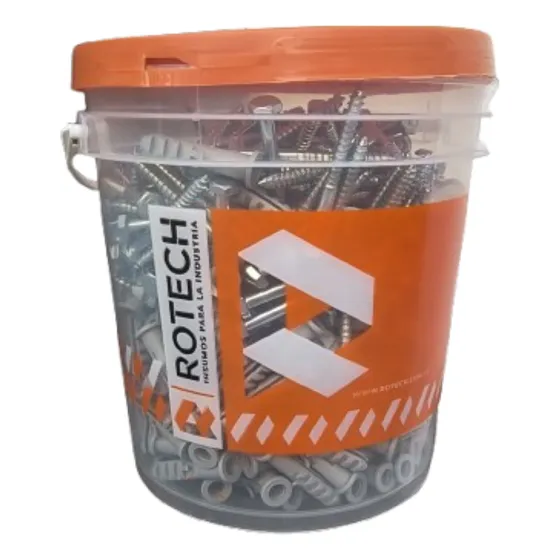 Tarugo Taco Sa10 + Tirafondo 63mm Balde 200 C/u No Fischer