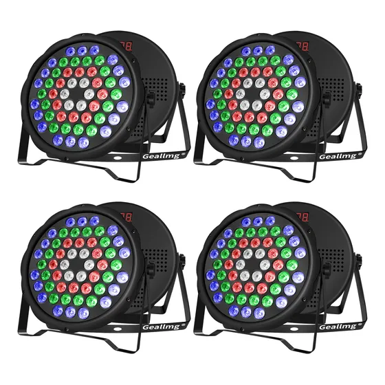 Cañón De Leds Rgb 54w Rítmico Dmx Multicolor, 4 Piezas