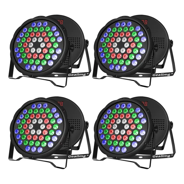Cañón De Leds Rgb 54w Rítmico Dmx Multicolor, 4 Piezas
