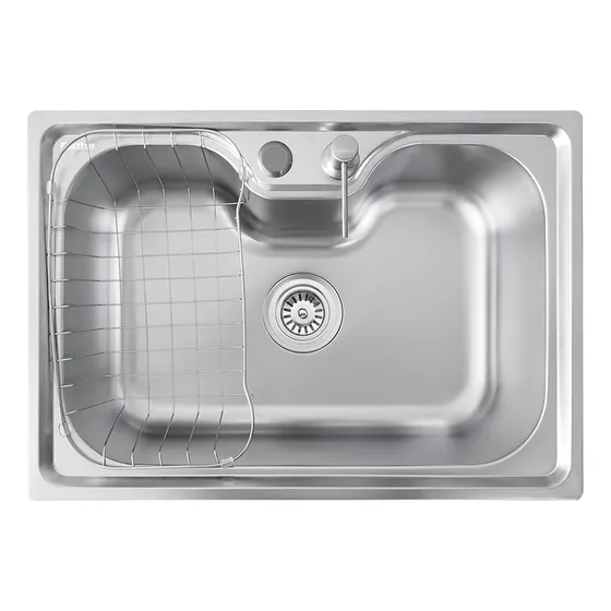 Morshop bacha cocina pileta acero inox 60cms escurridor mas accesorios color semimate