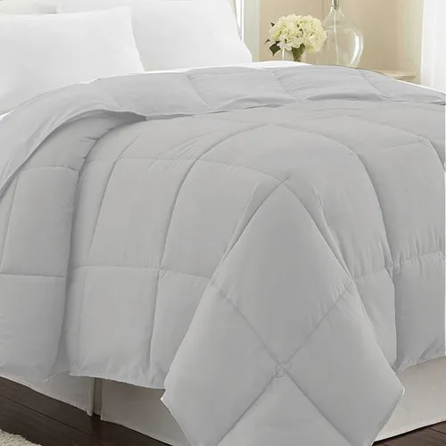 Acolchado Pluma 2 Plazas Home Class By Dohler Color Blanco Diseño De La Tela Gris