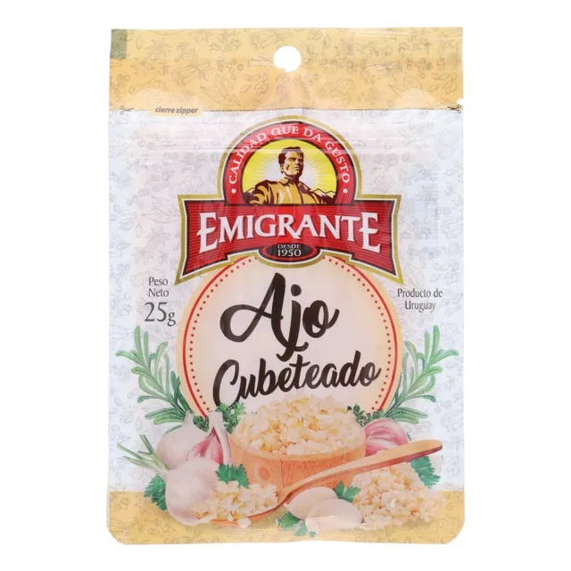Ajo Cubeteado Emigrante 25 Grs