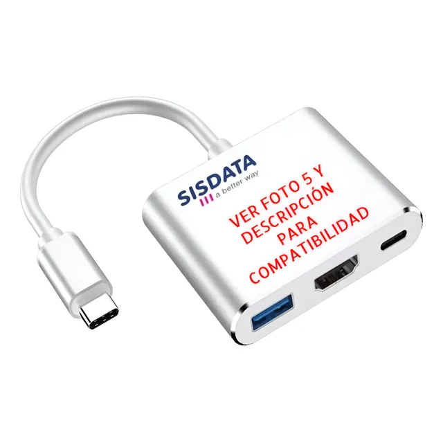 Adaptador Tipo C Hdmi 3x1 Para Macbook iPad Android Windows