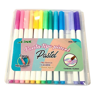 Plumones Aink Pincel Pastel C/12 Plumones Aink Pincel Pastel C/12