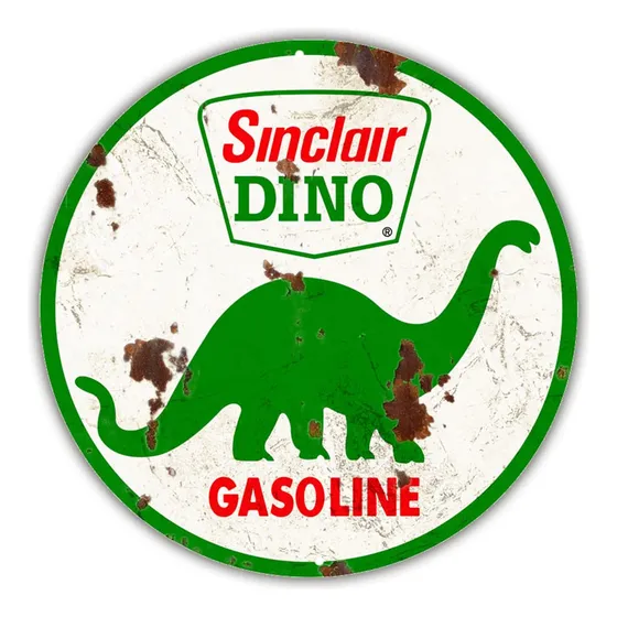 Reproduccion Vintage Gasolina Motor Oil Signs Round 12  Diam