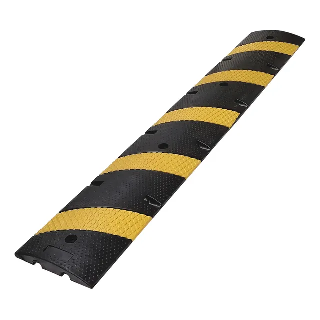 Tope Reductor De Velocidad 1.83m Caucho 5 Lineas Amarillas Color Amarillo
