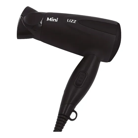 Secador De Cabelo Lizz Mini Preto 1200w Viagem 127/220V