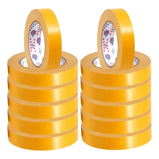 Kit 12 Fitas Dupla Face De Papel Carpete Eurocel 24mm X 30m