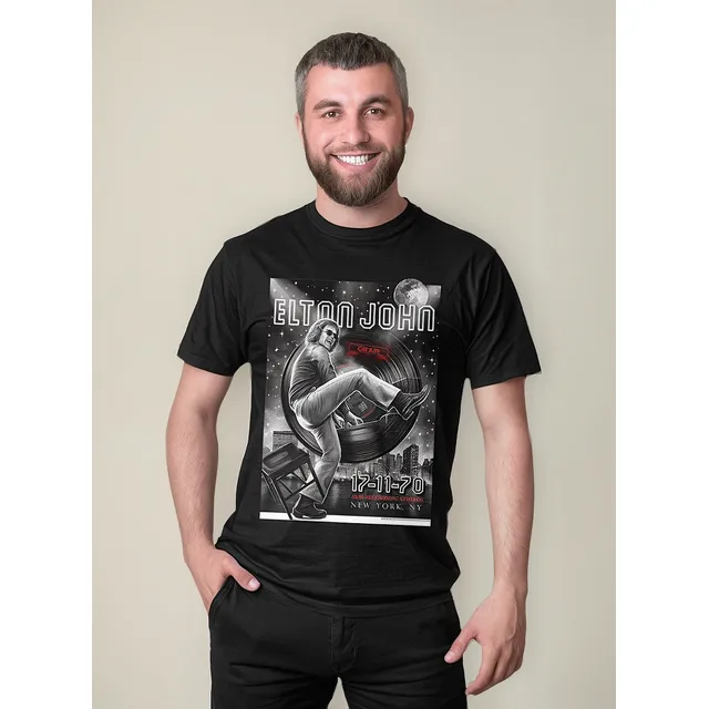 Camiseta Masculina Elton John Banda Rock Camisa 100% Algodão