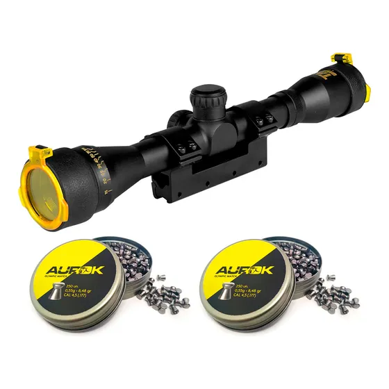 Luneta 4x32 Paralaxe Espingarda Pressao + 02cx Chumbinho 4.5
