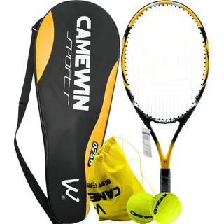 Kit Raquete Tenis De Quadra Com Capa Protetora 2 Bolas Tenis Cor Amarelo Kit Raquete Tenis De Quadra Com Capa Protetora 2 Bolas Tenis Cor Amarelo