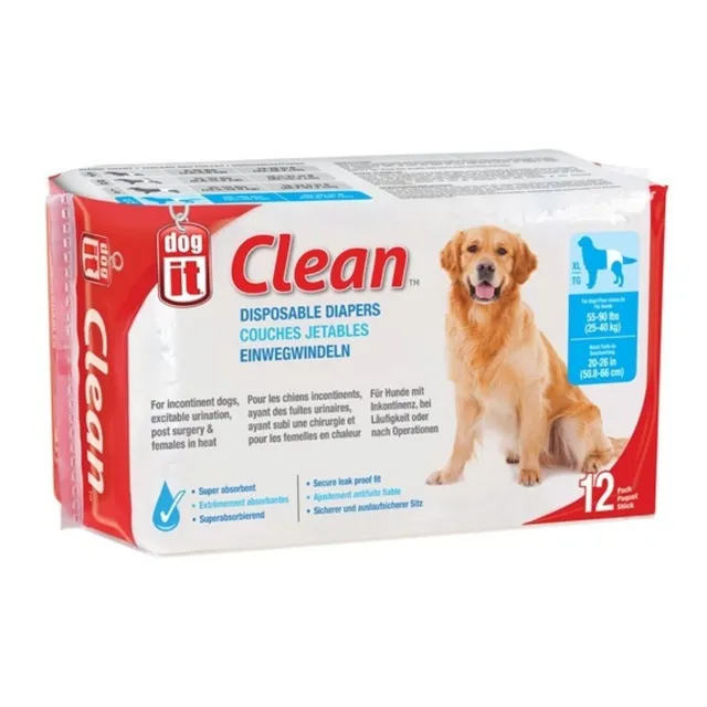 Pañales Para Perro Dogit Clean 12u 25-40kg Talla Xl L&h