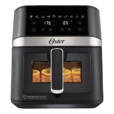 Freidora De Aire Digital 6lt Oster 10 Programas Ckstaf60wddf Color Negro