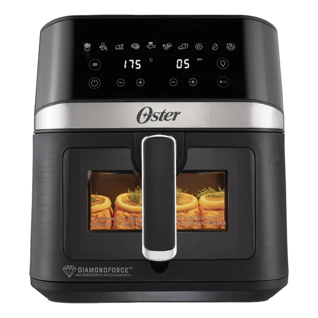 Freidora De Aire Digital 6lt Oster 10 Programas Ckstaf60wddf Color Negro