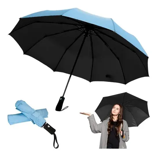 Sombrilla Paragua Automático Retráctil Con Uv Protecctor