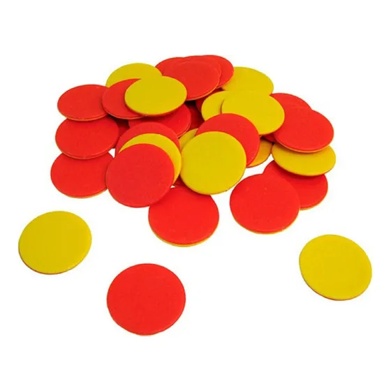 Set 20 Fichas Plasticas Bicolor Para Contar 25 Mm