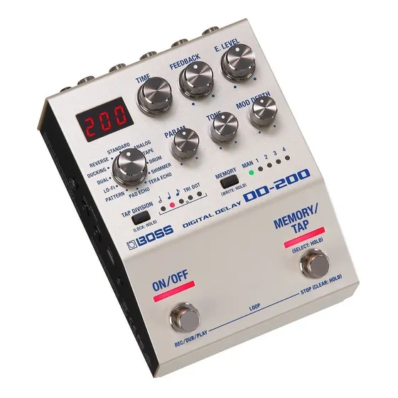 Pedal de efeito Boss 200 Digital Delay DD-200 prateado