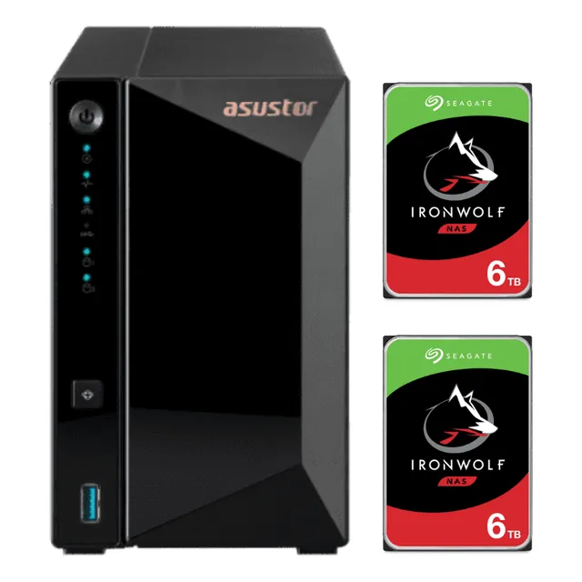 Servidor Nas As3302t Asustor Con 2 Discos Duros Seagate