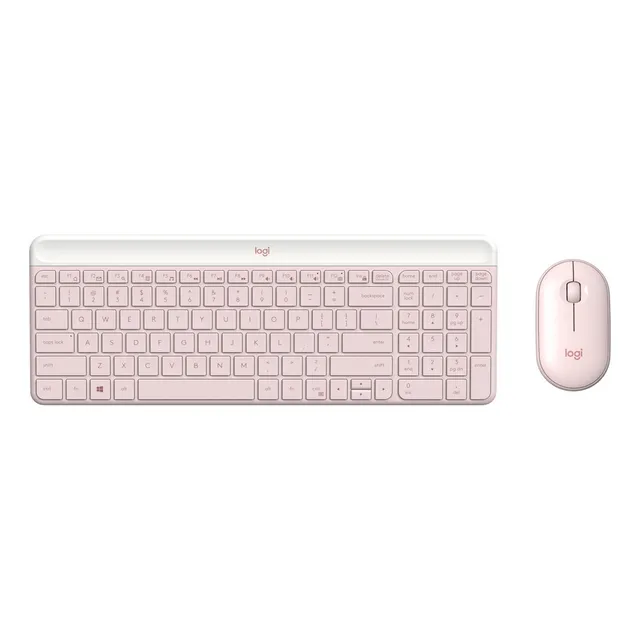 Teclado Logitech + Mouse Mk470 Wireless Slim Usb Rose Color del mouse Rosa Color del teclado Rosa