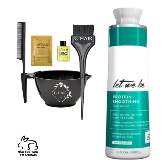 Let Me Be Progressiva Passo Único 500ml Kit Ghair Aplicação E Pente Óleo Sache