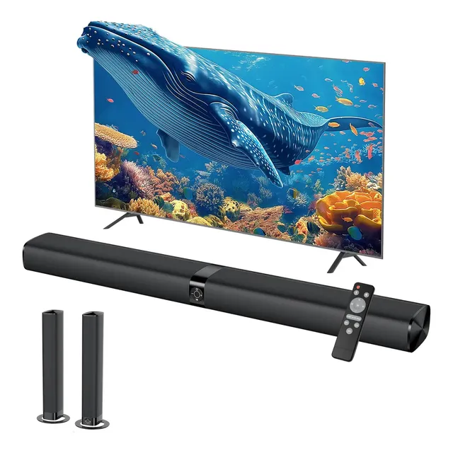 Barra De Sonido Desmontable Funsmile Ky8000 Para Tv Con Bluetooth Y Hdmi Negro