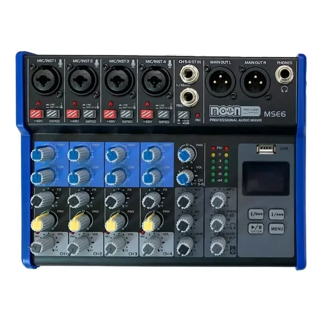 Consola Audio Mixer Moon Mse6 Fx Usb Bluetooth 6 Canales