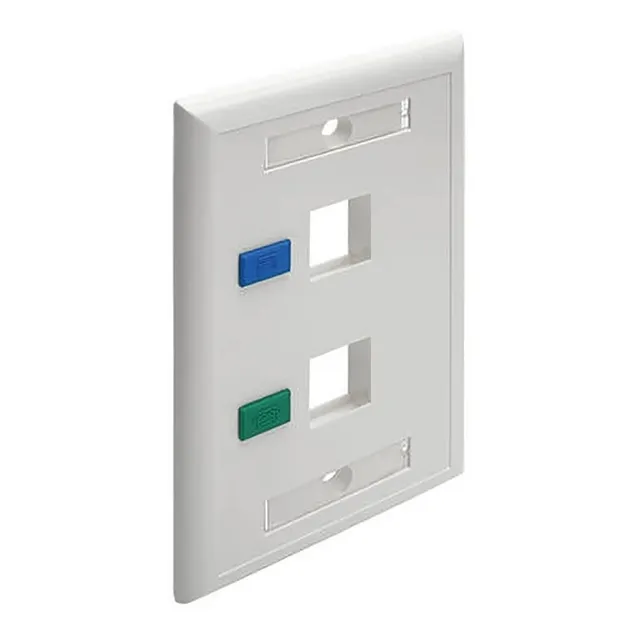 Tapa Face Plate Doble Red Lan Rj45 Cat 5e Cat 6 X 10 Und