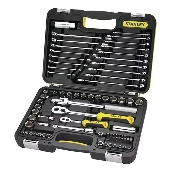 Kit Set Caja De Tubos Llaves 79 Pz Stanley Stmt82780 Maletín Color Negro