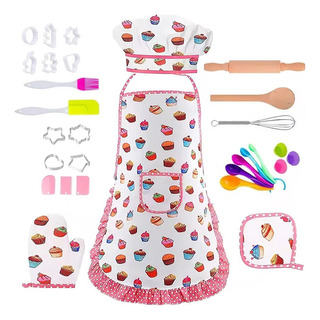 Juego De 30 Disfraces De Chef Para Niñas, Incluye Delantal Juego De 30 Disfraces De Chef Para Niñas, Incluye Delantal
