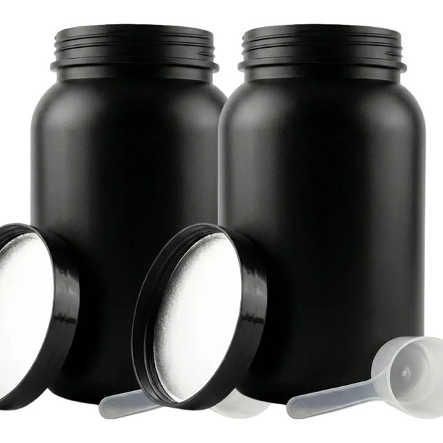 Pote Para Whey Protein Vazio 3,6 Litros + Scoop Medidor 50ml Preto 2 Unidades Pote Para Whey Protein Vazio 3,6 Litros + Scoop Medidor 50ml Preto 2 Unidades