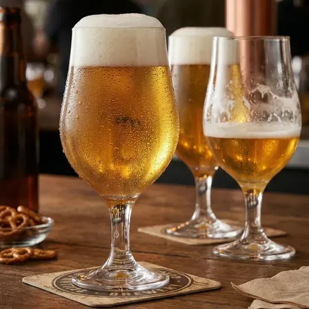 Jogo De Taça De Vidro Belgica Para Cerveja 12 Pcs 380ml, Ruvolo Transparente