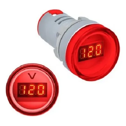 Luz Piloto Led C/indicador De Voltaje 22mm 50-500v Rojo