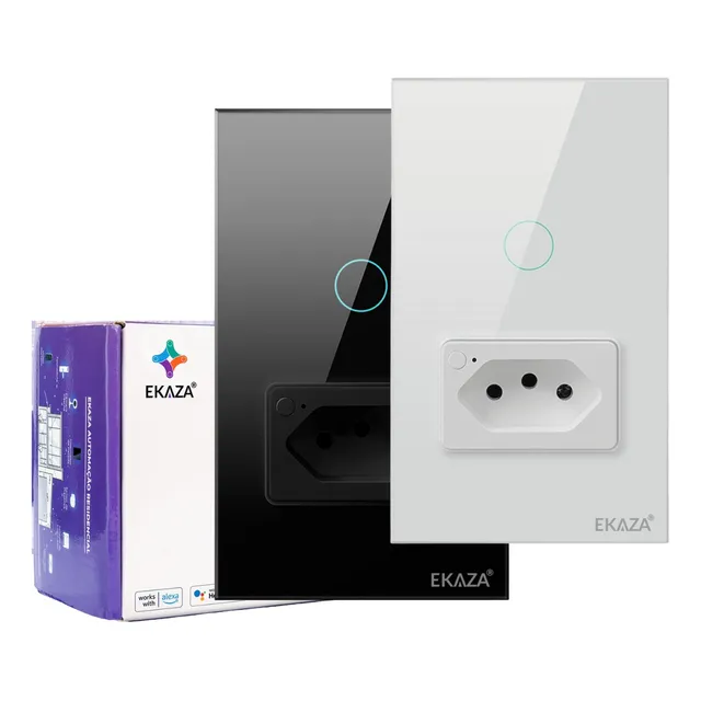 Interruptor Wi Fi 1 Botao + Tomada Inteligente Touch Alexa 