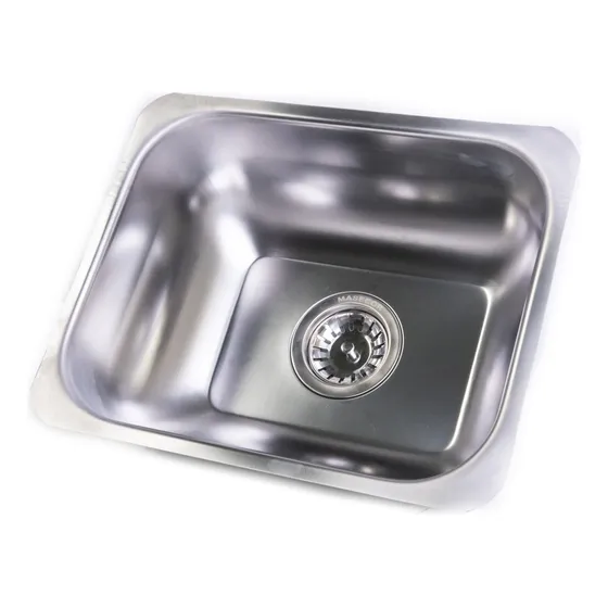 Bacha De Cocina O Lavadero M10 Acero Inoxidable Sopapa De 110mm Medidas 30*38*15.5 Cm Bajo Mesada Acero Inoxidable Terminacion Mate Pileta De Cocina O Lavadero Con Sopapa Cestillo