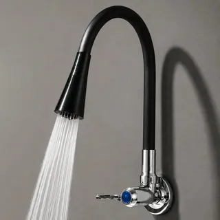 Aquattro Torneira Cozinha Gourmet 2 Jatos Parede Flexível Base Metal