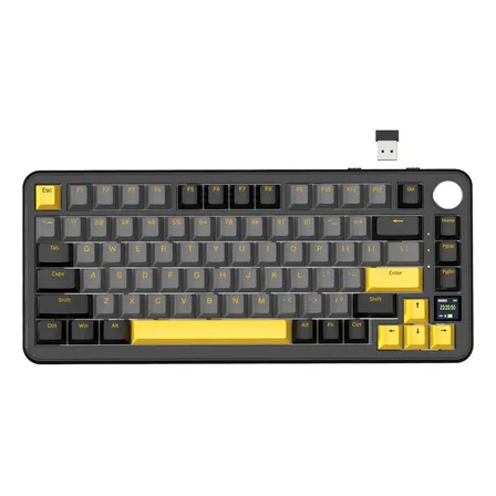 Attack Shark X85pro Teclado Mecânico Sem Fio 75% Tela Tft Preto Estrelado Português Brasil