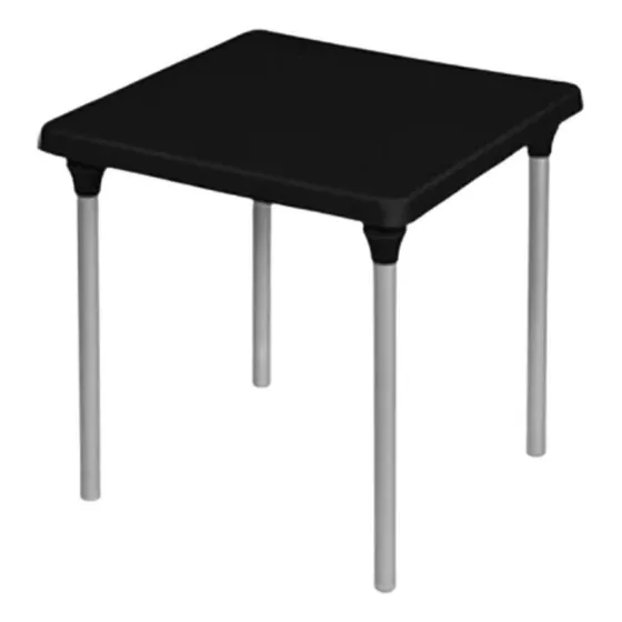 Mesa Quadrada De Plástico Com Pés De Alumínio Para Lazer Cor Quadrado