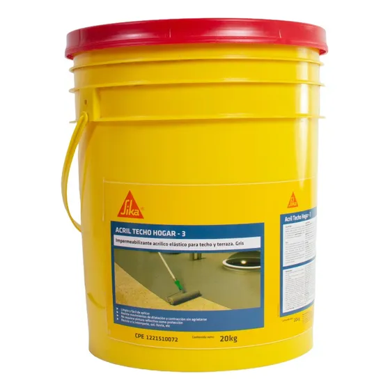 Pintura Impermeabilizante Acril Techo Hogar 3 Gris 20kg