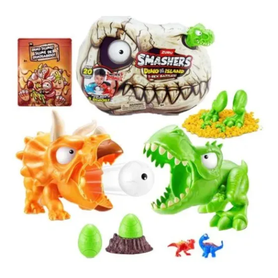 Calavera De Dino 20 Sorpresas Batalla T-rex Smashers Di Zuru