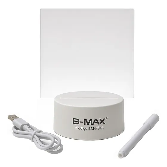 Luminária 3d De Escrever Tipo Lousa 7 Cor, Acrílico + Caneta