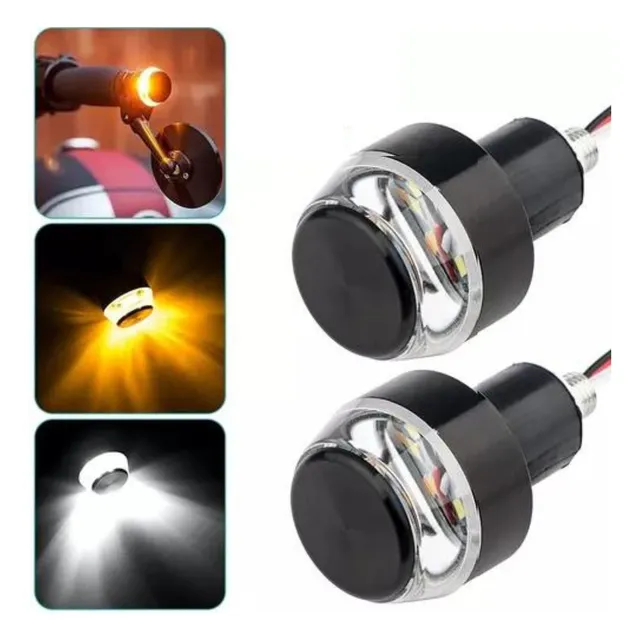 Manillar Pesas Led Luz De Cruce Volante Contra Peso Motos