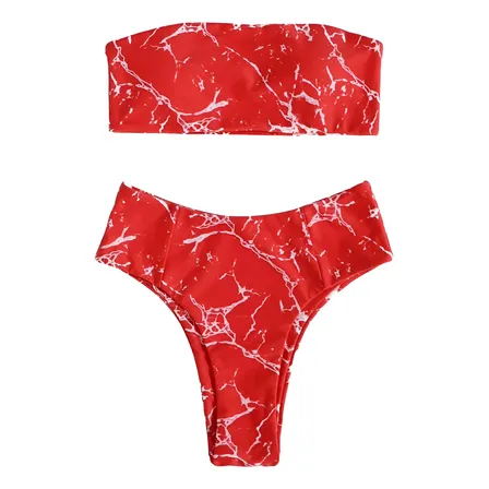 Bañador Bikini Con Patrón De Mármol