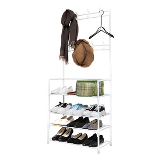 Perchero Resistente Estante Organizador Ropa Zapatera Rack Color Blanco Perchero Resistente Estante Organizador Ropa Zapatera Rack Color Blanco