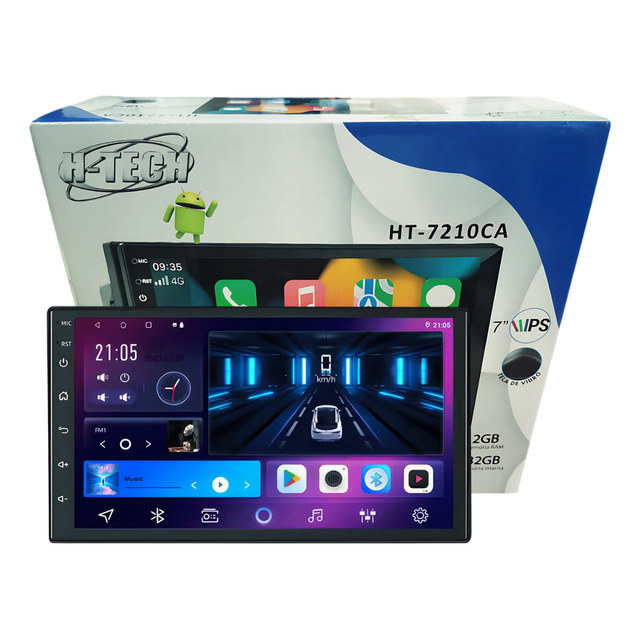 Central Multimidia 7 Polegadas H-tech 2gb 32gb Android Auto Carplay Sem Fio Gps Ht-7210ca